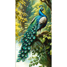 Load image into Gallery viewer, Peacock On The Tree 40*70CM(Canvas) Full Round Drill Diamond Painting
