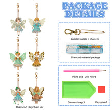 Load image into Gallery viewer, 6 Pcs Double Sided Diamond Painting Keychain for Beginners Adults(Artistic Girl)
