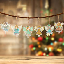 Load image into Gallery viewer, 6 Pcs Double Sided Diamond Painting Keychain for Beginners Adults(Artistic Girl)
