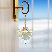 Load image into Gallery viewer, 6 Pcs Double Sided Diamond Painting Keychain for Beginners Adults(Artistic Girl)
