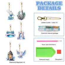Load image into Gallery viewer, 6 Pcs Double Sided Diamond Painting Keychain for Beginners Adults (Winter Owl)

