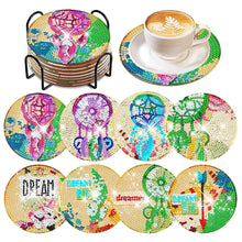 Load image into Gallery viewer, 8 Pcs Acrylic Diamond Painting Coasters with Holder for Beginner (Dreamcatcher)
