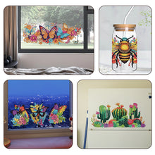 Load image into Gallery viewer, 4Pcs Rhinestone Stickers Cartoon Diamond Painting Sticker for Cup(Bee Butterfly)
