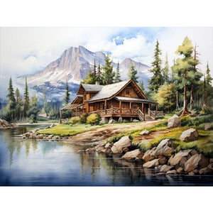 Country House 45*60CM(Canvas) Full Square Drill Diamond Painting