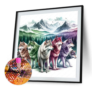 Wolf Pack 40*40CM(Canvas) Full Round Drill Diamond Painting
