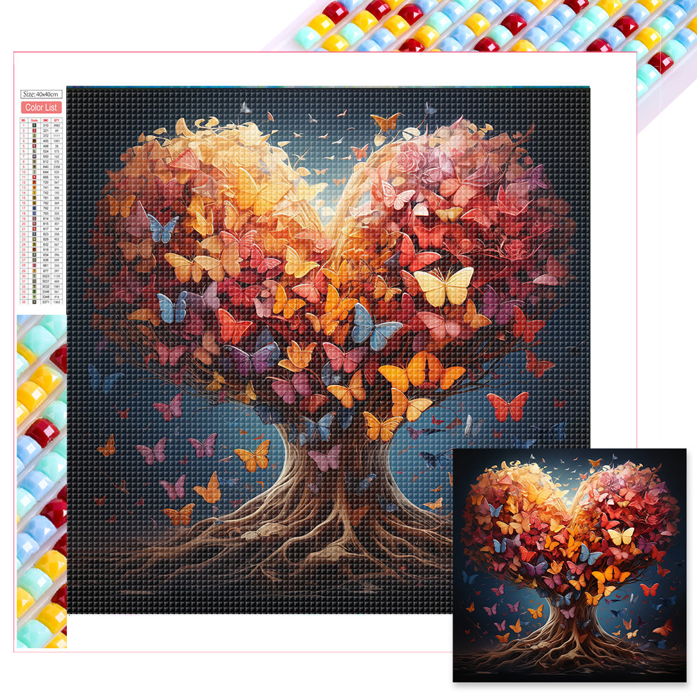 Butterfly Tree 40*40CM(Picture) Full Square Drill Diamond Painting
