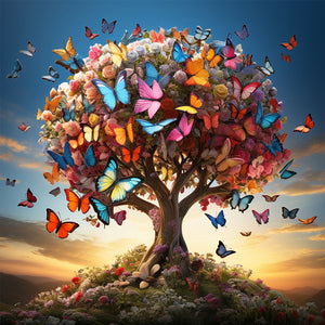 Butterfly Tree 40*40CM(Picture) Full Square Drill Diamond Painting