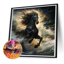 Load image into Gallery viewer, Dark Horse In The Waves 30*30CM(Canvas) Full Round Drill Diamond Painting
