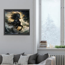Load image into Gallery viewer, Dark Horse In The Waves 30*30CM(Canvas) Full Round Drill Diamond Painting
