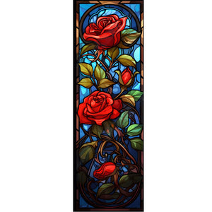 Glass Painting-Rose - 30*90CM 11CT Stamped Cross Stitch