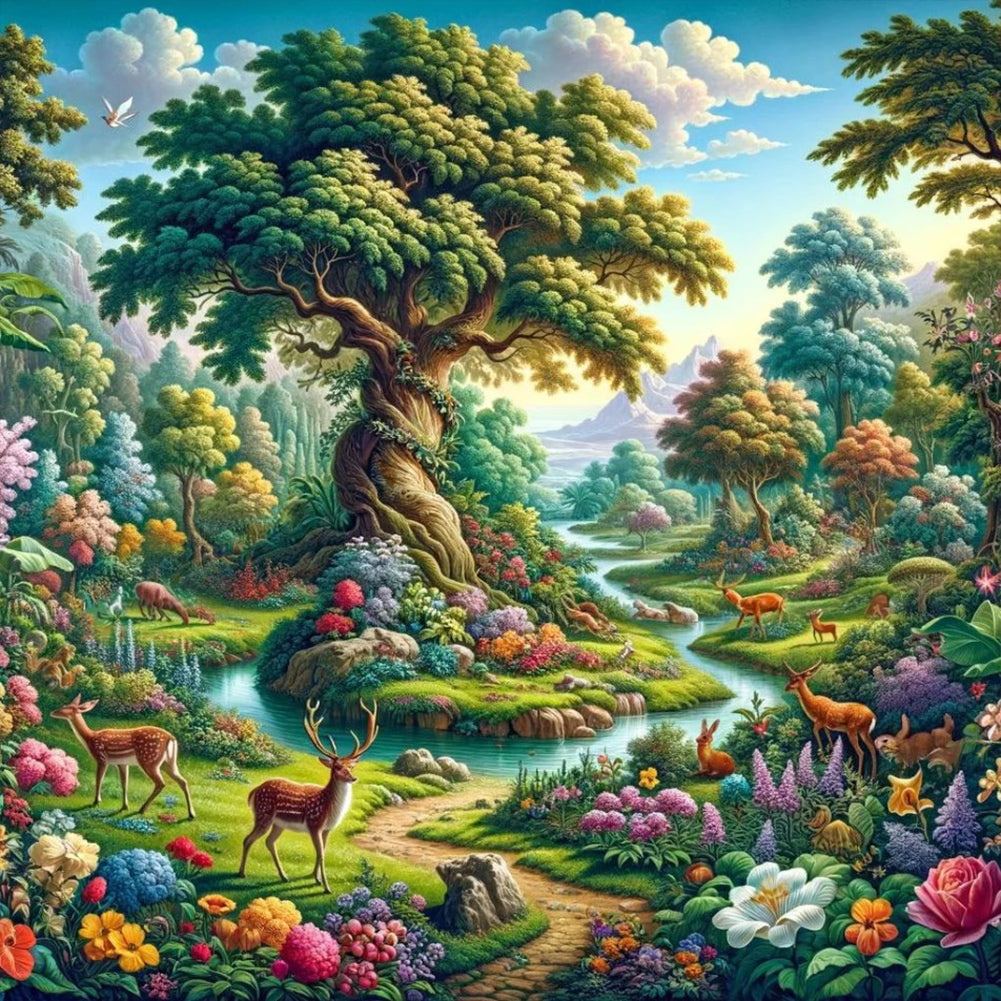 Garden Landscape 30*30CM(Canvas) Full Round Drill Diamond Painting