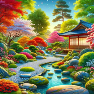 Garden Landscape 30*30CM(Canvas) Full Round Drill Diamond Painting