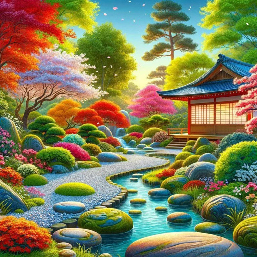 Garden Landscape 30*30CM(Canvas) Full Round Drill Diamond Painting