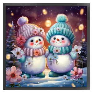 Winter Snowman - 40*40CM 11CT Stamped Cross Stitch