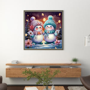 Winter Snowman - 40*40CM 11CT Stamped Cross Stitch