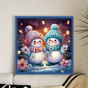 Winter Snowman - 40*40CM 11CT Stamped Cross Stitch