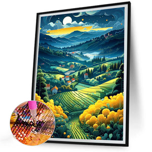 Yuexia Pastoral Town 30*40CM(Canvas) Full Round Drill Diamond Painting