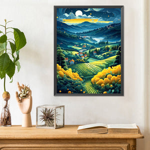 Yuexia Pastoral Town 30*40CM(Canvas) Full Round Drill Diamond Painting