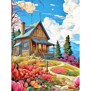 Tulip Hut 30*40CM(Canvas) Full Round Drill Diamond Painting