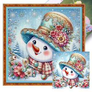 Snowman - 40*40CM 11CT Stamped Cross Stitch