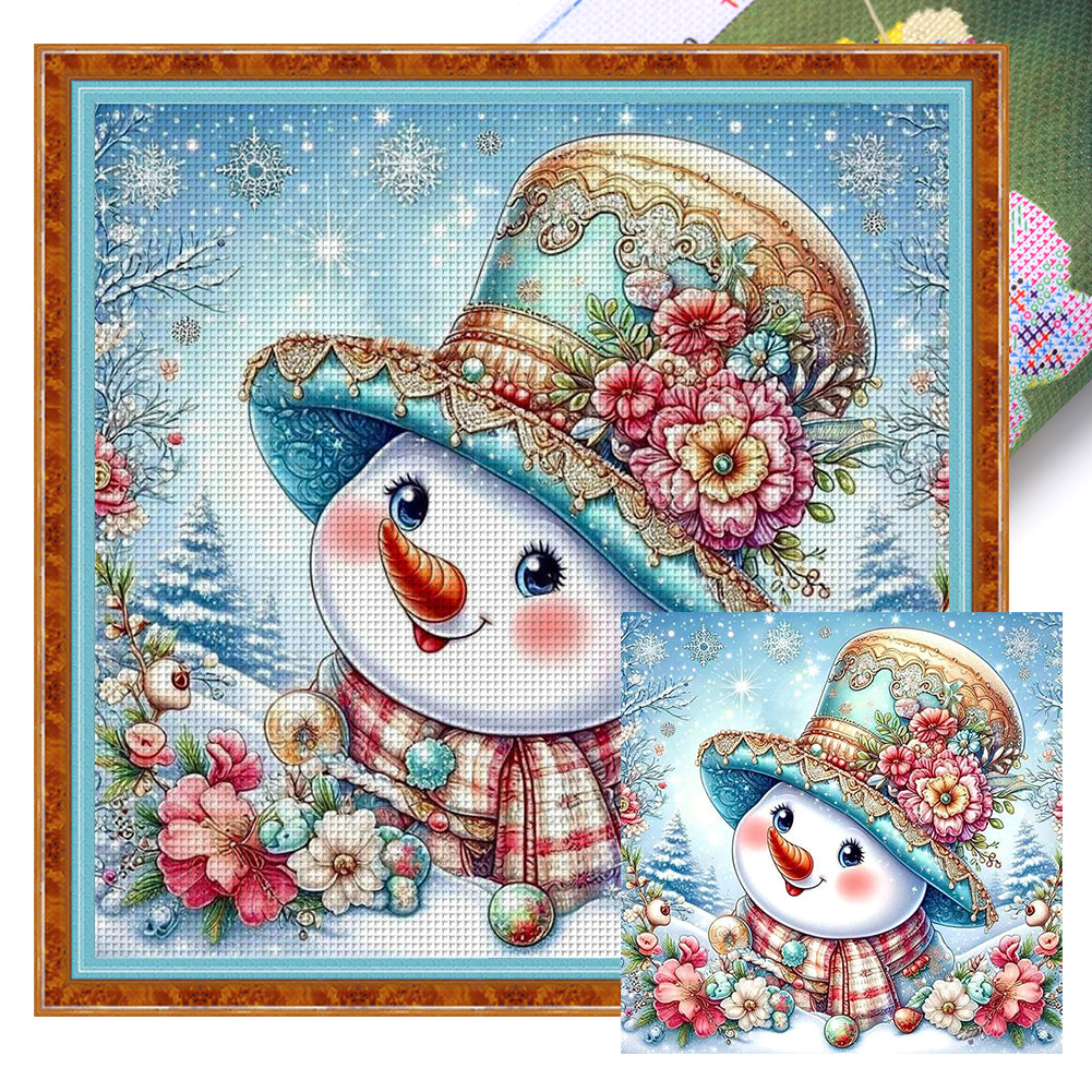 Snowman - 40*40CM 11CT Stamped Cross Stitch