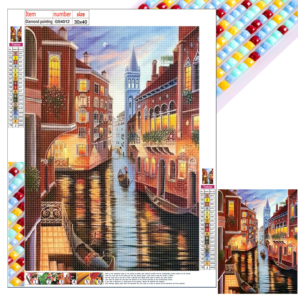 Venice Town 30*40CM(Canvas) Full Square Drill Diamond Painting