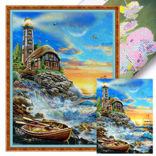 Load image into Gallery viewer, Sea Lighthouse - 45*60CM 16CT Stamped Cross Stitch
