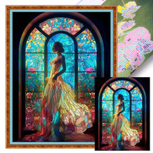 Load image into Gallery viewer, Glass Painting-Woman In Long Skirt - 50*65CM 11CT Stamped Cross Stitch
