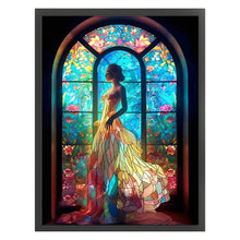 Load image into Gallery viewer, Glass Painting-Woman In Long Skirt - 50*65CM 11CT Stamped Cross Stitch
