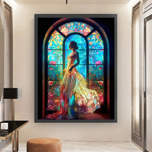 Load image into Gallery viewer, Glass Painting-Woman In Long Skirt - 50*65CM 11CT Stamped Cross Stitch
