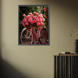 Rose Bike 30*40CM(Picture) Full Square Drill Diamond Painting
