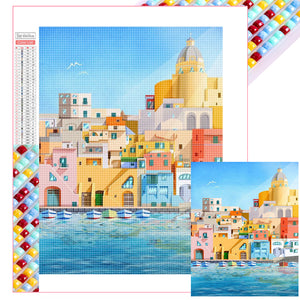 Colorful House 40*50CM(Picture) Full Square Drill Diamond Painting