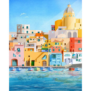 Colorful House 40*50CM(Picture) Full Square Drill Diamond Painting