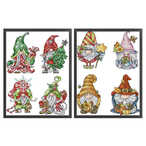 Joy Sunday Christmas/Halloween Gnome 22*30CM14CT 2 Stamped Cross Stitch