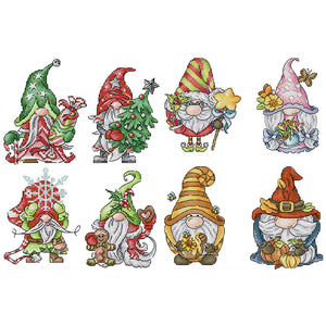 Joy Sunday Christmas/Halloween Gnome 22*30CM14CT 2 Stamped Cross Stitch