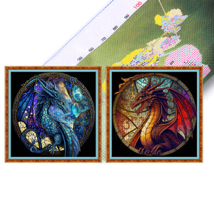 Glass Painting-Pterosaur 40*40CM11CT 3 Stamped Cross Stitch