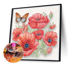 Load image into Gallery viewer, Poppy Flower 30*30CM(Canvas) Partial Special Shaped Drill Diamond Painting
