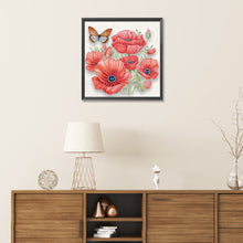 Load image into Gallery viewer, Poppy Flower 30*30CM(Canvas) Partial Special Shaped Drill Diamond Painting
