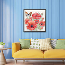 Load image into Gallery viewer, Poppy Flower 30*30CM(Canvas) Partial Special Shaped Drill Diamond Painting
