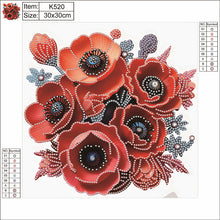 Load image into Gallery viewer, Poppy Flower 30*30CM(Canvas) Partial Special Shaped Drill Diamond Painting
