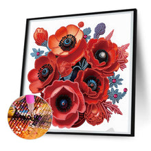 Load image into Gallery viewer, Poppy Flower 30*30CM(Canvas) Partial Special Shaped Drill Diamond Painting
