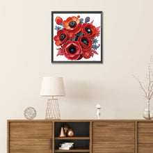 Load image into Gallery viewer, Poppy Flower 30*30CM(Canvas) Partial Special Shaped Drill Diamond Painting
