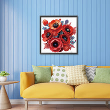 Load image into Gallery viewer, Poppy Flower 30*30CM(Canvas) Partial Special Shaped Drill Diamond Painting
