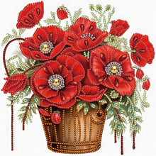 Load image into Gallery viewer, Poppy Flower 30*30CM(Canvas) Partial Special Shaped Drill Diamond Painting
