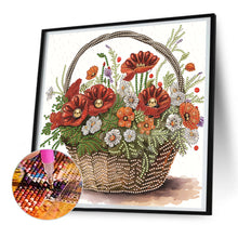 Load image into Gallery viewer, Poppy Flower 30*30CM(Canvas) Partial Special Shaped Drill Diamond Painting
