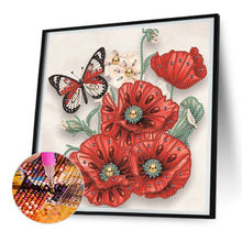 Load image into Gallery viewer, Poppy Flower 30*30CM(Canvas) Partial Special Shaped Drill Diamond Painting
