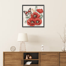 Load image into Gallery viewer, Poppy Flower 30*30CM(Canvas) Partial Special Shaped Drill Diamond Painting
