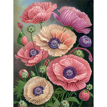 Load image into Gallery viewer, Poppy Flower 30*40CM(Canvas) Partial Special Shaped Drill Diamond Painting
