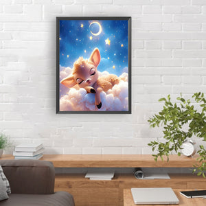 Deer Sleeping On The Clouds 30*40CM(Canvas) Full Round Drill Diamond Painting