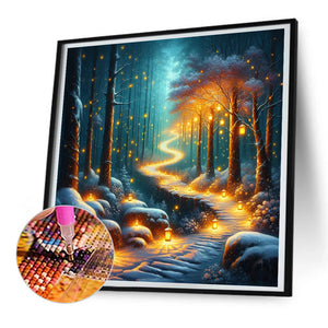Candlelight Forest 30*30CM(Canvas) Full Round Drill Diamond Painting